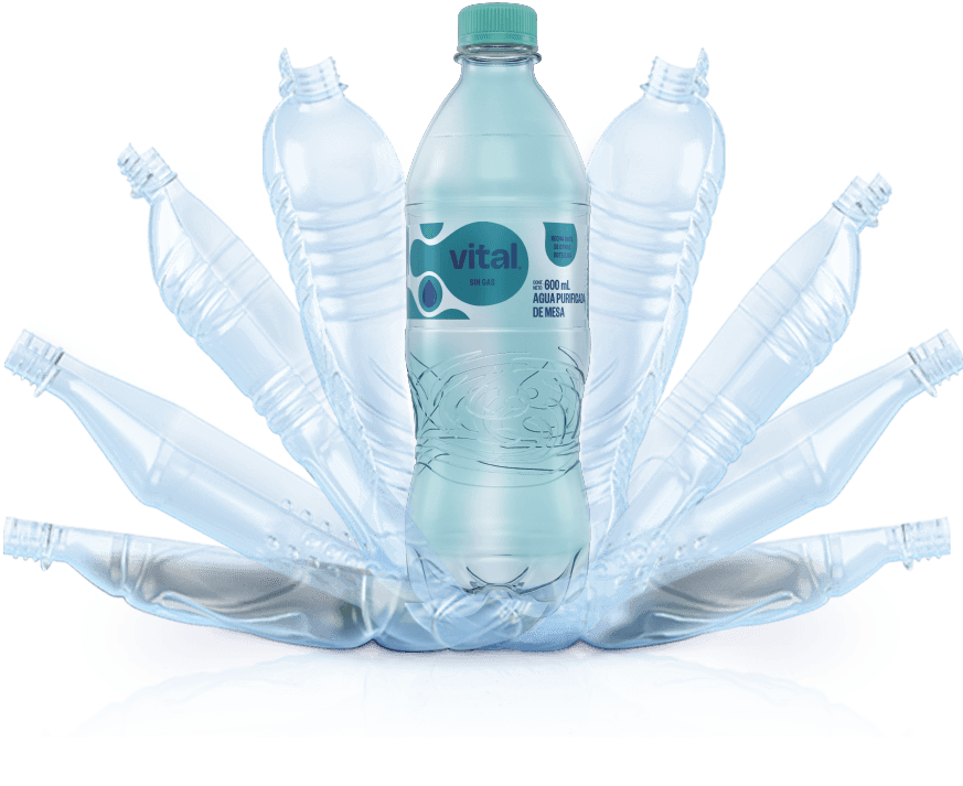 Botellas Vital recolectadas para reciclaje